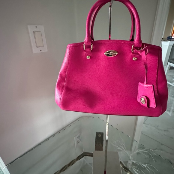 COACH Margot Fuchsia Leather Carryall Crossbody Satchel NWOT - Picture 1 of 12